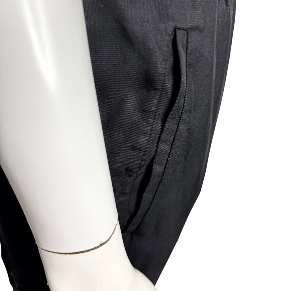 BCBGMaxAzria Black Geometric Sheer Mesh Cut Outs Pull-On Trousers - Picture 6 of 10
